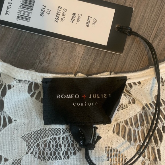 Romeo & Juliet Couture Cream Colored Lace Romper - Picture 2 of 6